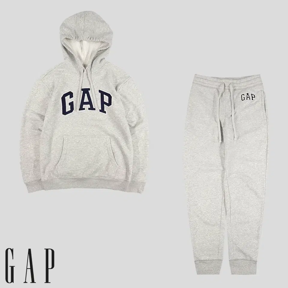 GAP 갭 그레이 네이비 로고자수 캥거루포켓 기모 코튼혼방 후드 티셔츠